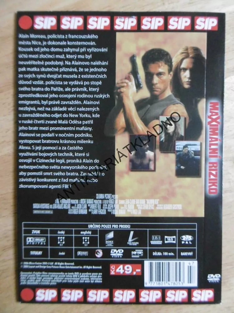 MAXIMÁLNÍ RIZIKO, DVD FILM