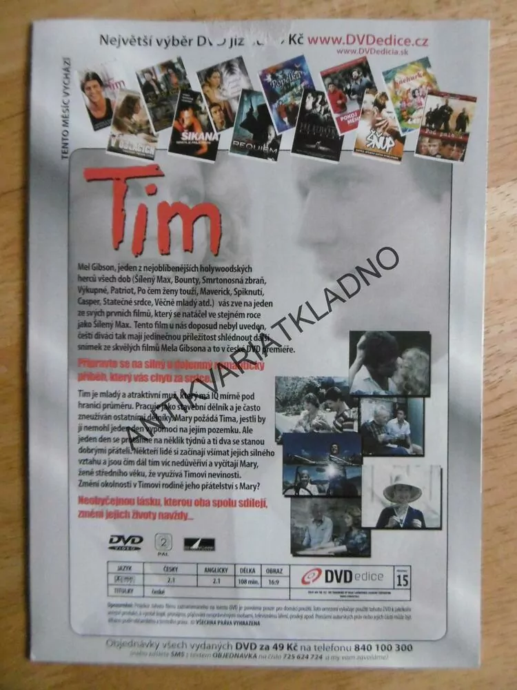 TIM OPRAVDOVÁ LÁSKA, DVD FILM