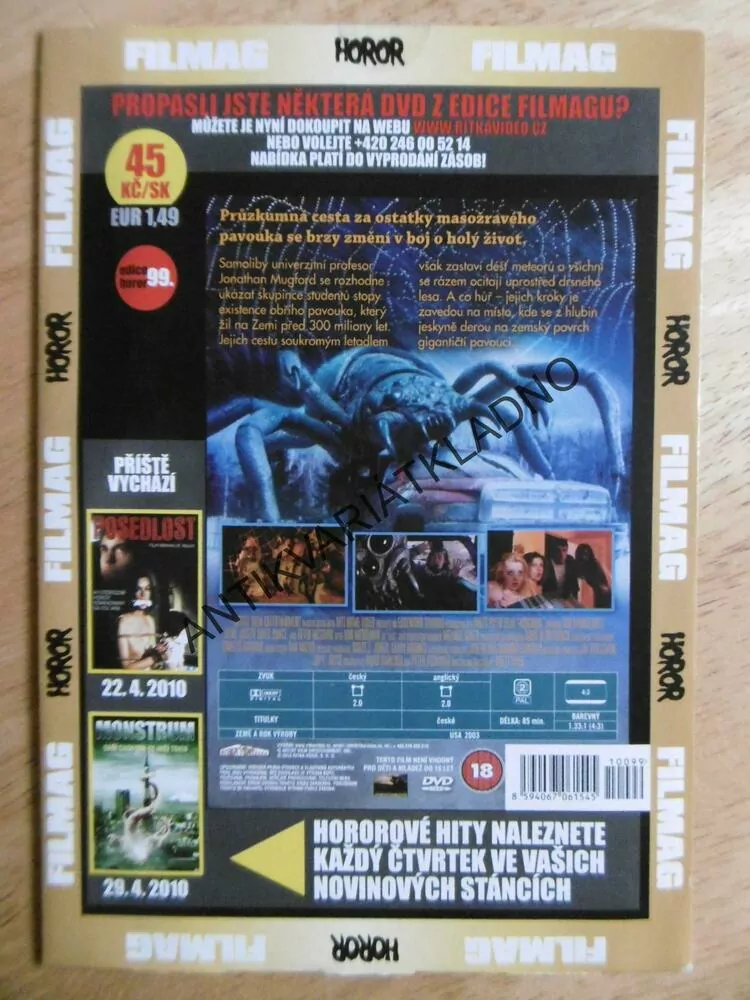 ARACHNIA, NESTVŮRY ÚTOČÍ, DVD FILM