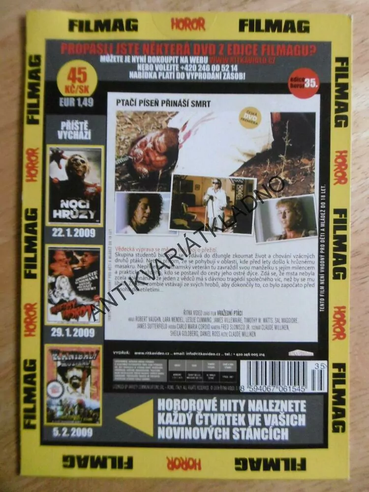 VRAŽEDNÍ PTÁCI, DVD FILM