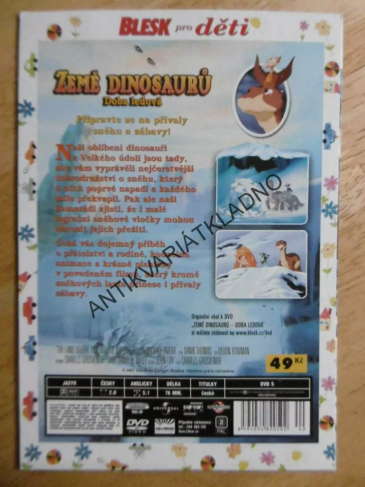 ZEMĚ DINOSAURŮ, DOBA LEDOVÁ, DVD FILM 