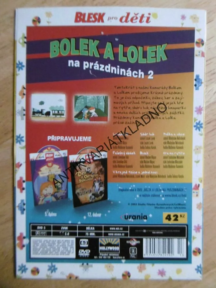 BOLEK A LOLEK NA PRÁZDNINÁCH 2, DVD FILM