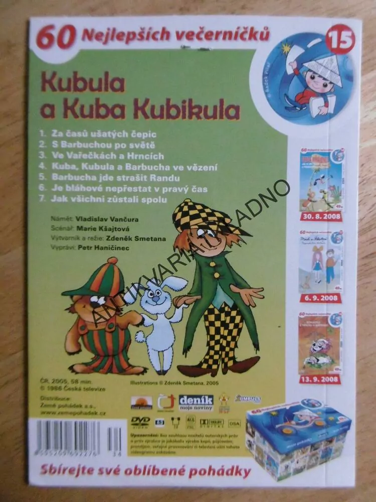 KUBULA A KUBA KUBIKULA, DVD FILM 