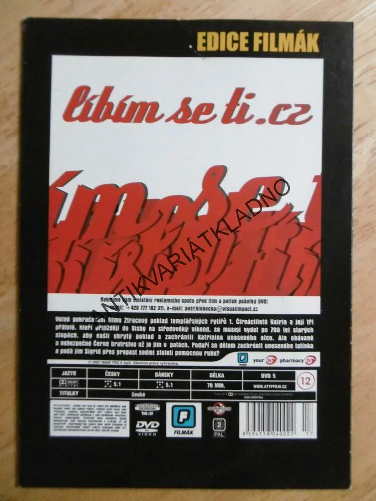 ZTRACENÝ POKLAD TEMPLÁŘSKÝCH RYTÍŘŮ 2, DVD FILM
