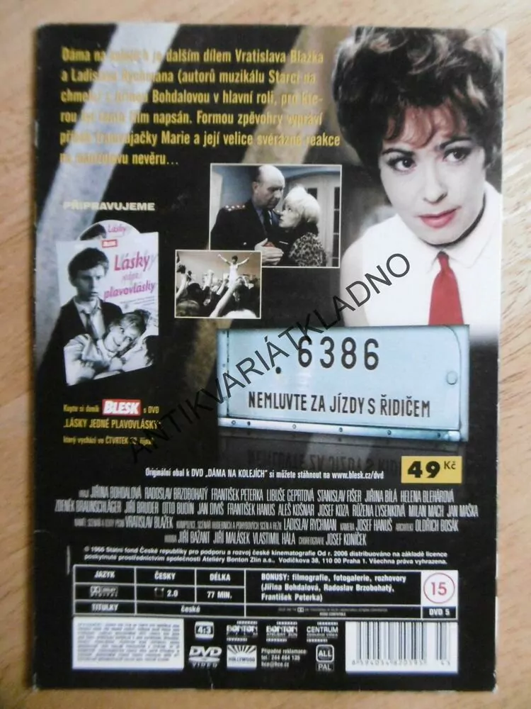 DÁMA NA KOLEJÍCH, BLAŽEK, TRAMVAJ, BOHDALOVÁ, DVD FILM