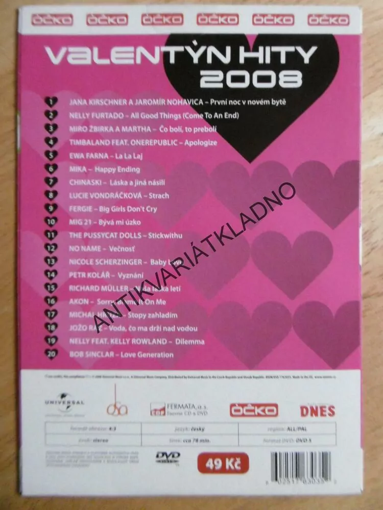 VALENTÝN HITY, 2008, CD HUDBA
