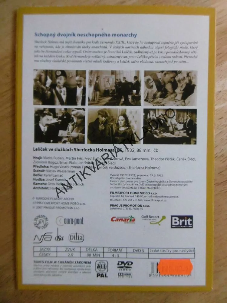 LELÍČEK VE SLUŽBÁCH SHERLOCKA HOLMESE, DVD FILM ČR