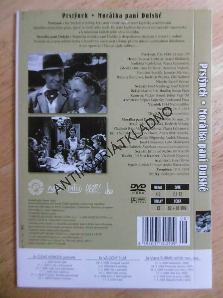 PRSTÝNEK, MORÁLKA PANÍ DULSKÉ, DVD FILM