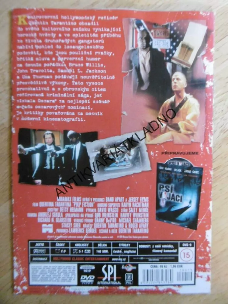 PULP FICTION, TARANTINO, TRAVOLTA, DVD FILM