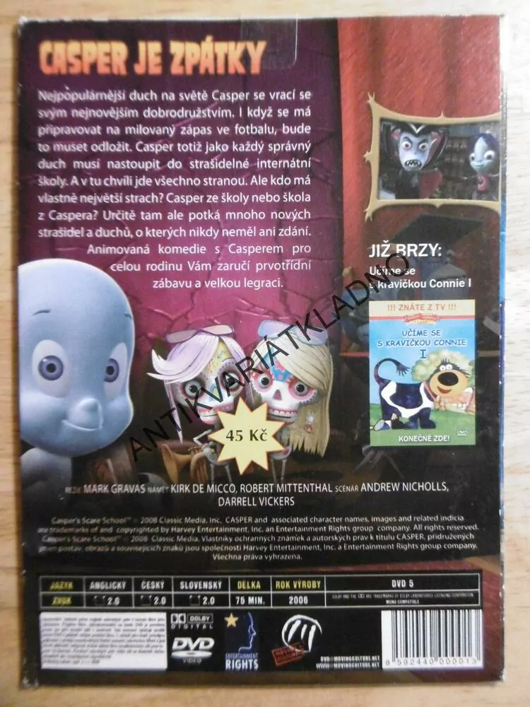 CASPER STRAŠIDELNÁ ŠKOLA, DVD FILM