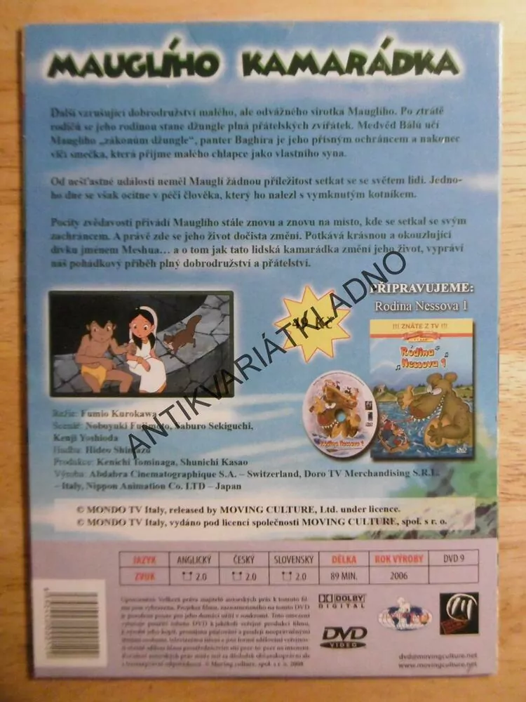 MAUGLÍHO KAMARÁDKA, KNIHA DŽUNGLÍ 2, DVD FILM 