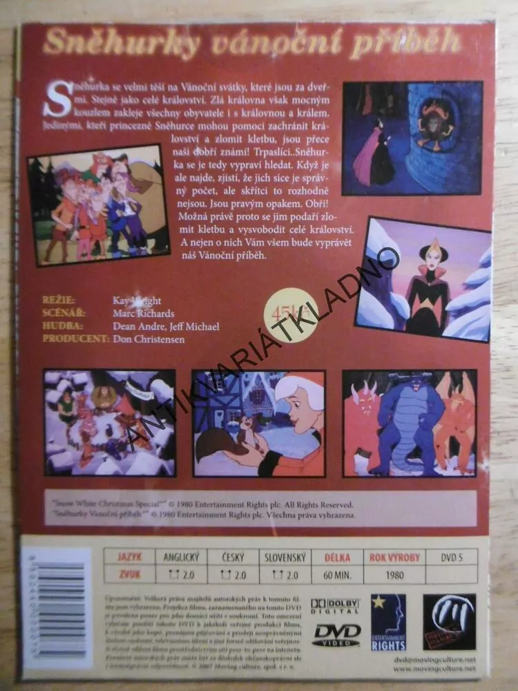 SNĚHURKY VÁNOČNÍ PŘÍBĚH, DVD FILM 