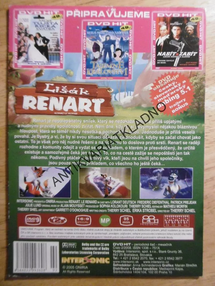 LIŠÁK RENART, DVD FILM