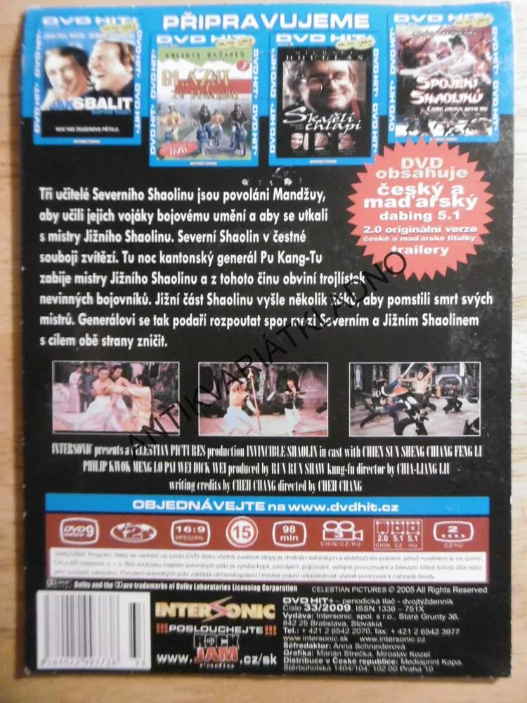 NEPŘEMOŽITELNÝ SHAOLIN 3, DVD FILM