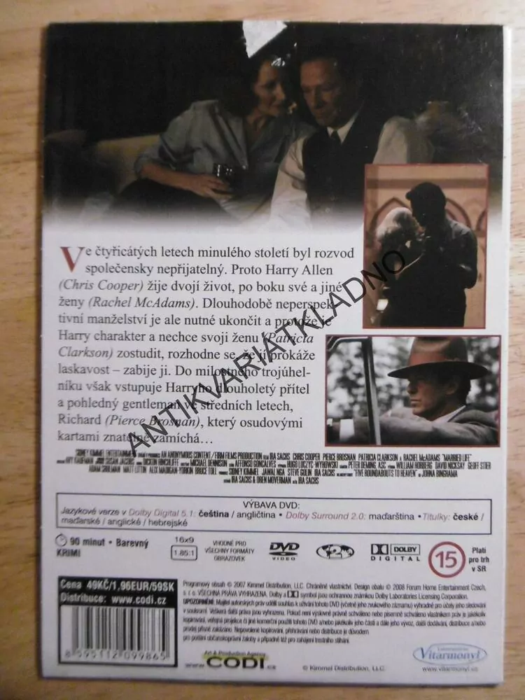 MANŽELSKÁ KLEC, DVD FILM