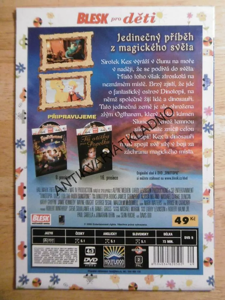 DINOTOPIE, VÝPRAVA ZA KAMENEM SLUNCE, DVD FILM