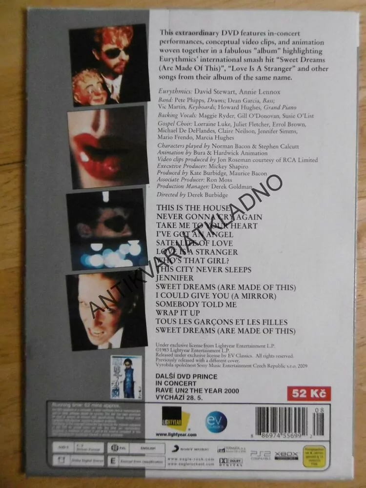 EURYTHMICS, SWEET DREAMS, DVD HUDBA