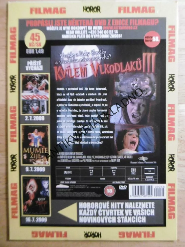 KVÍLENÍ VLKODLAKŮ 3, DVD FILM 