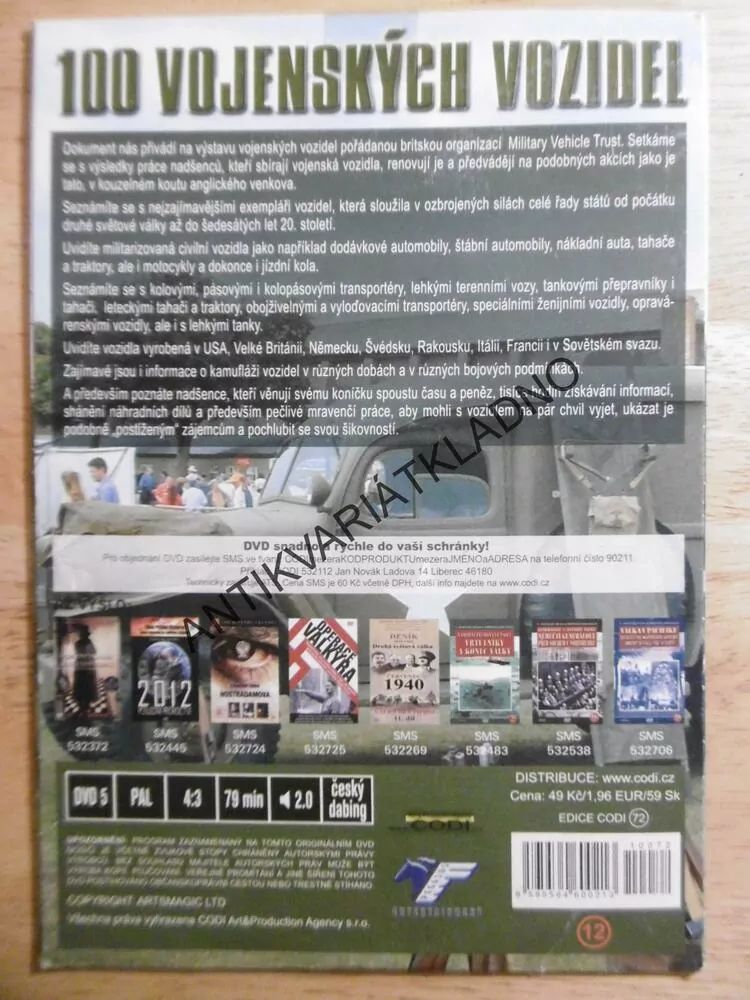 100 VOJENSKÝCH VOZIDEL, DVD FILM