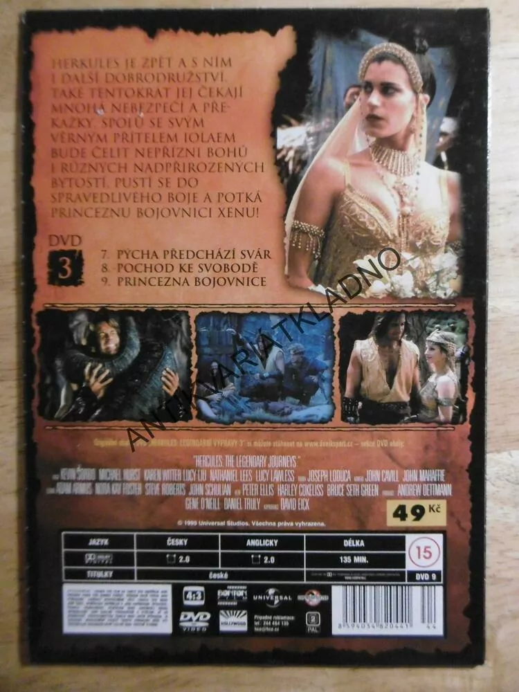 HERKULES LEGENDÁRNÍ VÝPRAVY 3, DVD FILM