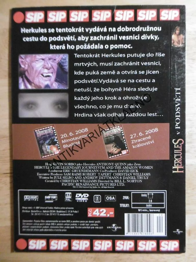HERCULES V PODSVĚTÍ, DVD FILM
