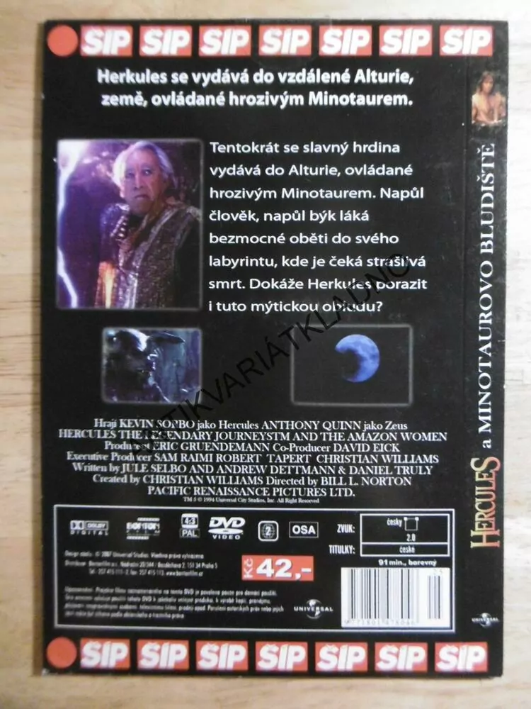 HERCULES A MINOTAUROVO BLUDIŠTĚ, DVD FILM