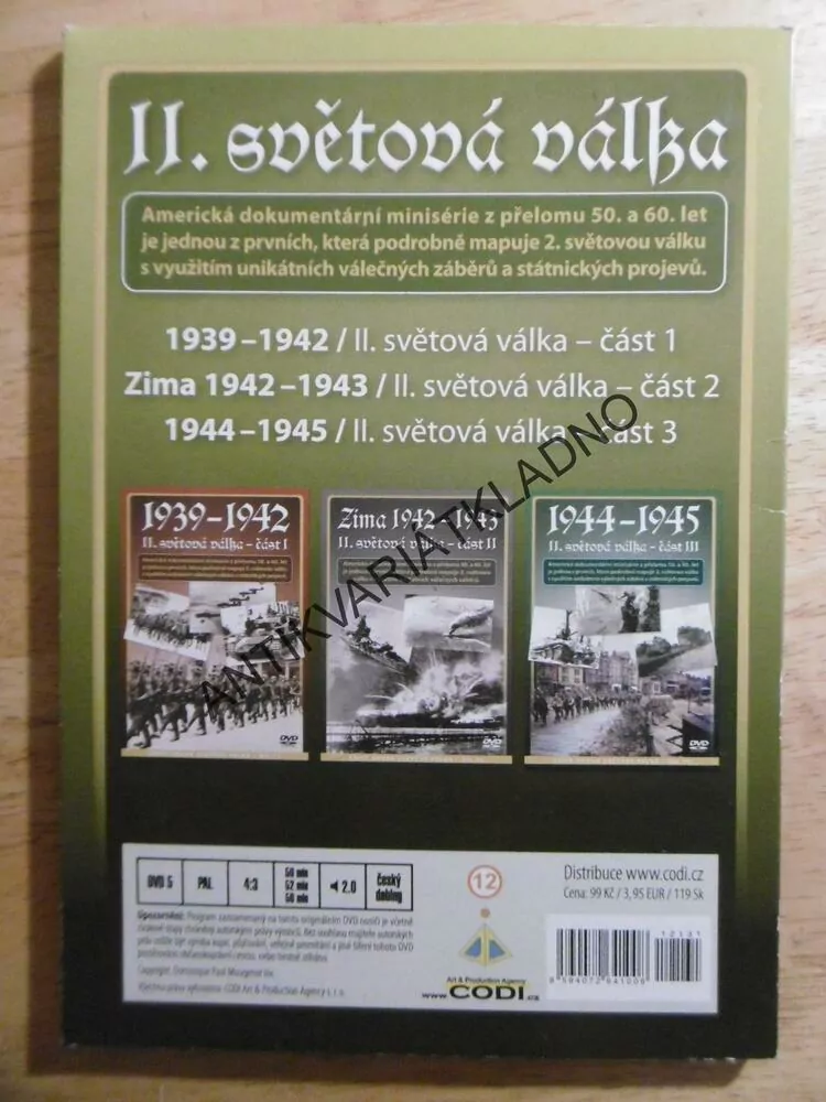 II. SVĚTOVÁ VÁLKA 1939-1945, 1-3, 3 X DVD FILM DOKUMENT