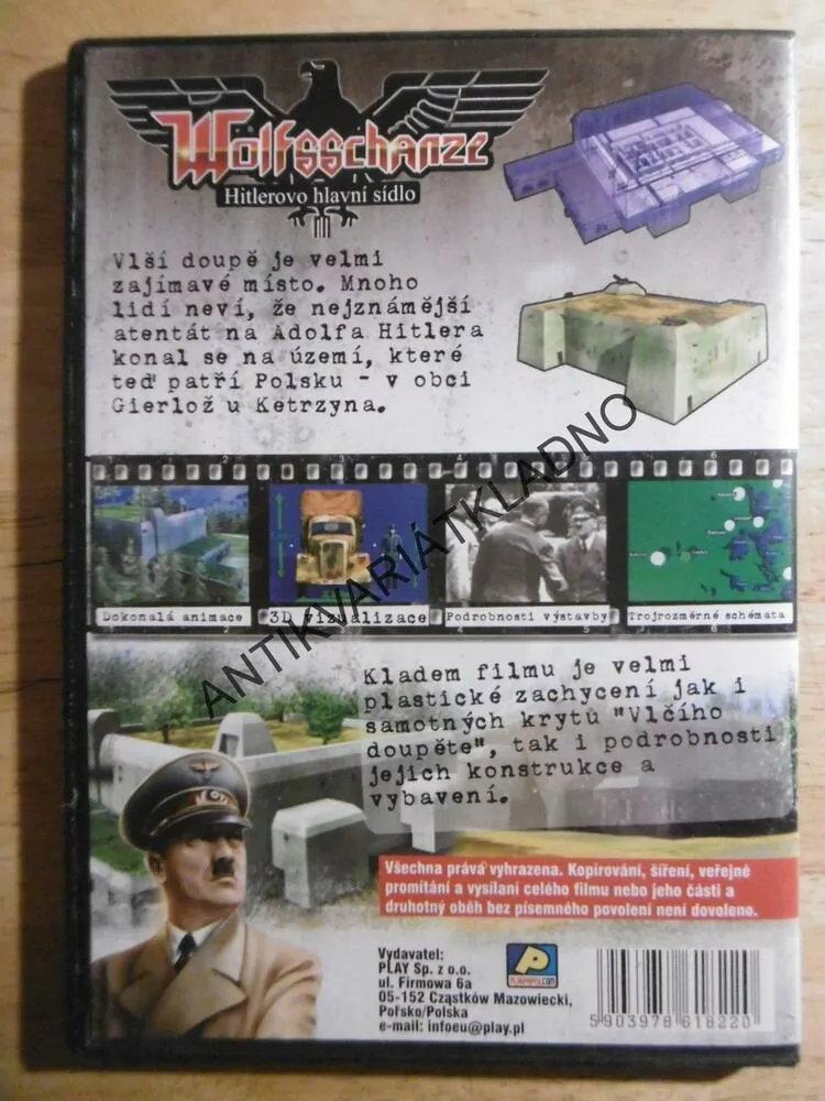 WOLFSSCHANZE, HITLEROVO HLAVNÍ SÍDLO, DVD FILM
