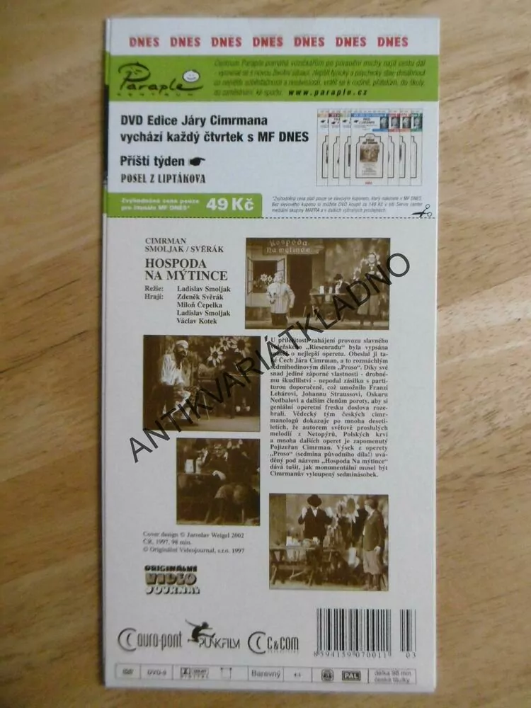 HOSPODA NA MÝTINCE, DIVADLO JÁRY CIMRMANA, DVD FILM