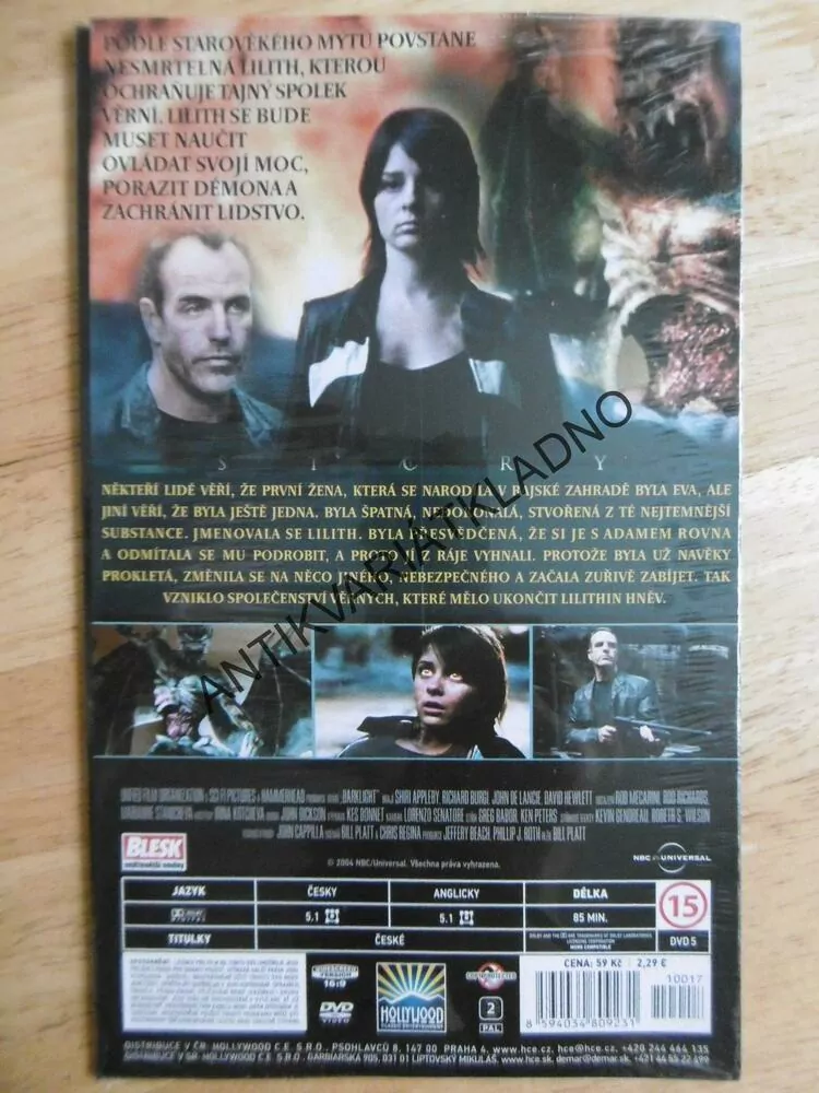 TEMNÉ SVĚTLO, LEGENDA O LILITH, DARKLIGHT, DVD FILM