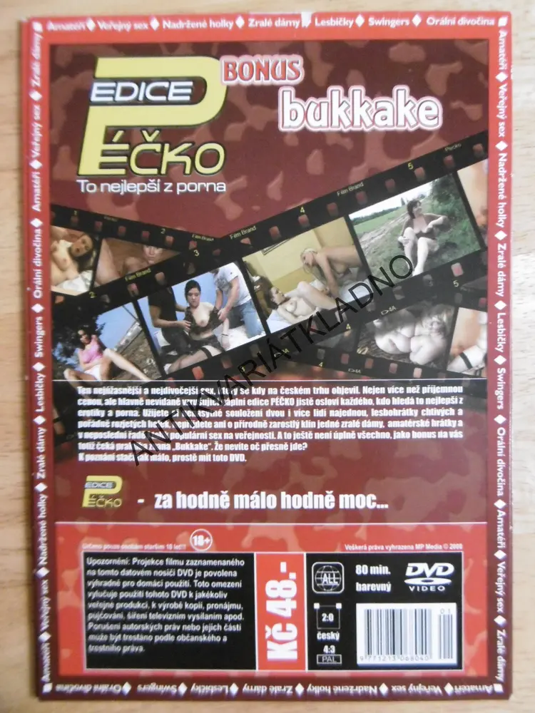EDICE PÉČKO 1., TO NEJLEPŠÍ Z PORNA, BONUS BUKKAKE, DVD FILM