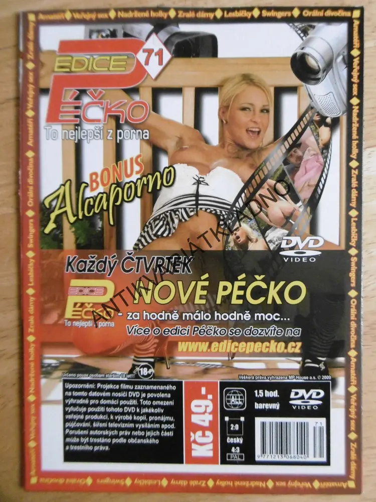 EDICE PÉČKO 71., TO NEJLEPŠÍ Z PORNA, BONUS ALCAPORNO, DVD FILM