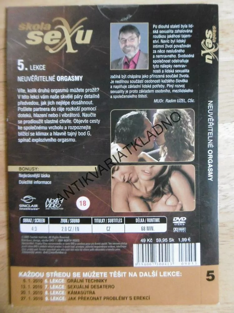 ŠKOLA SEXU, NEUVĚŘITELNÉ ORGASMY, DVD FILM