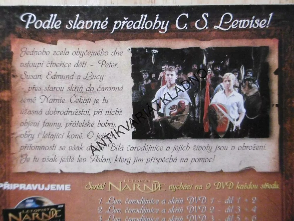 LETOPISY NARNIE, LEV, ČARODĚJNICE A SKŘÍŃ,3 X DVD, DVD FILM