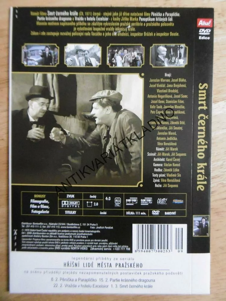 SMRT ČERNÉHO KRÁLE, JAROSLAV MARVAN, DVD FILM ČR