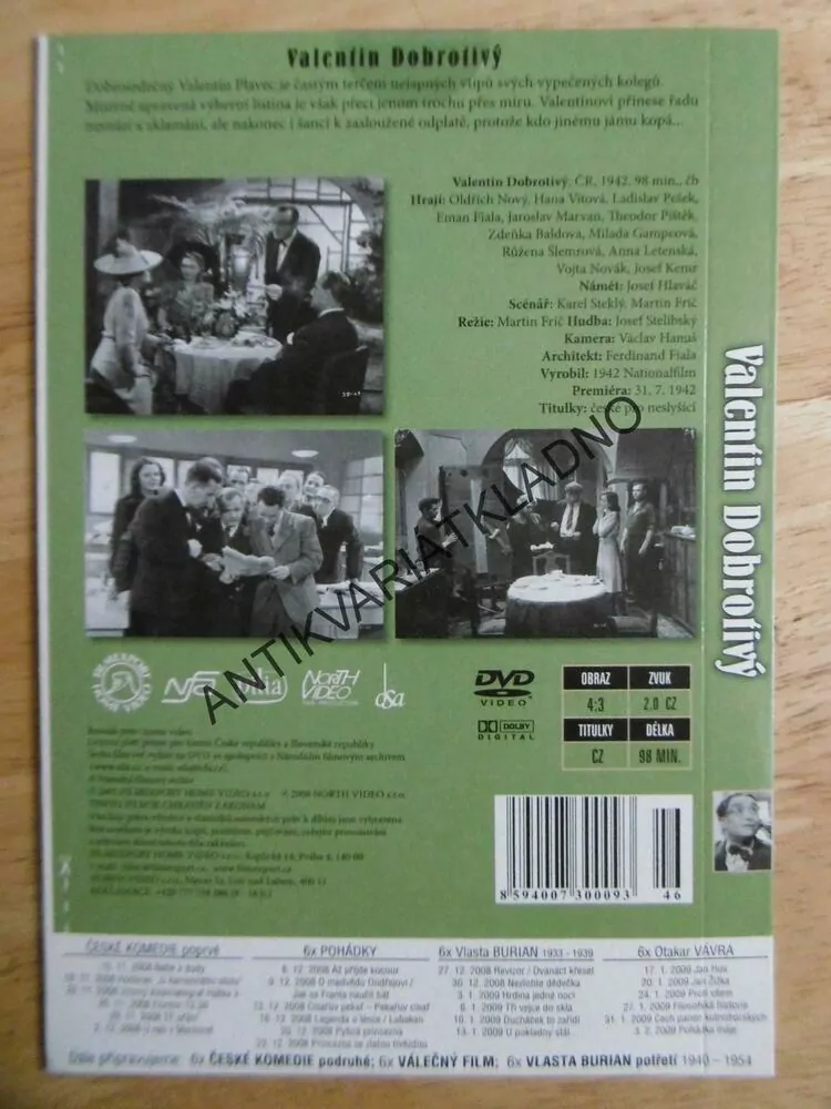 VALENTIN DOBROTIVÝ, VÍTOVÁ, OLDŘICH NOVÝ, DVD FILM  ČR