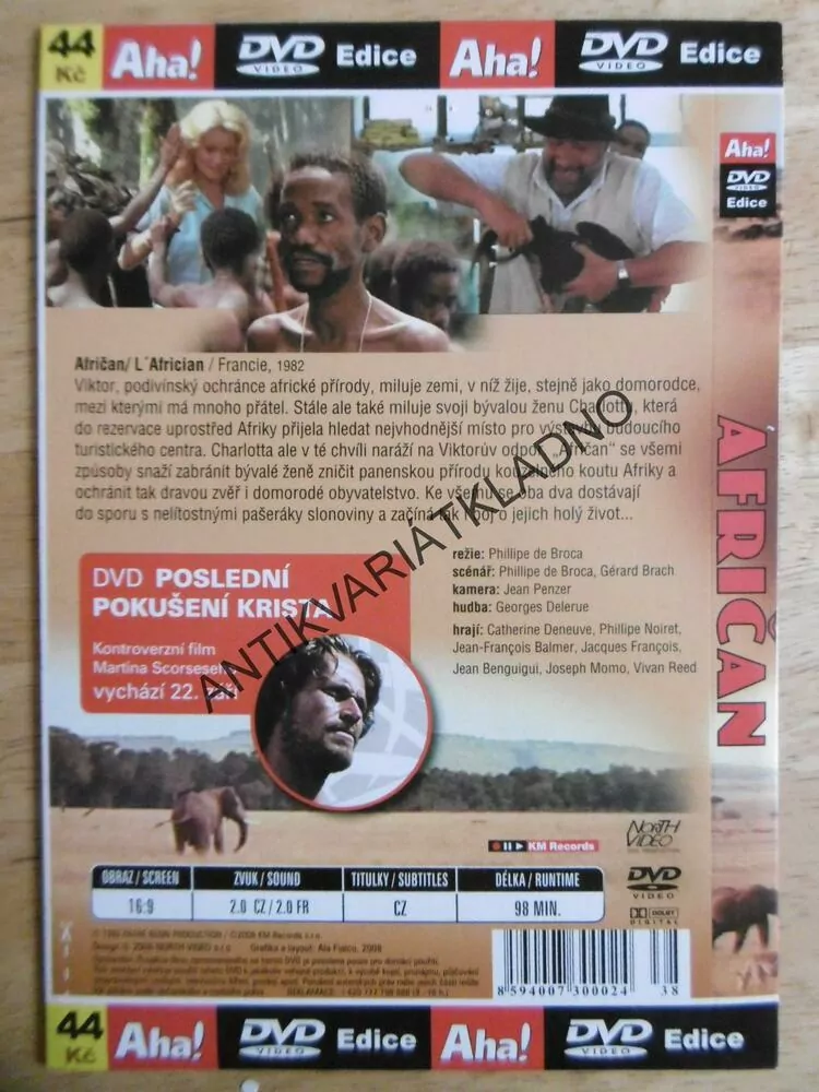 AFRIČAN, DENEUVE, NOIRET, DVD FILM