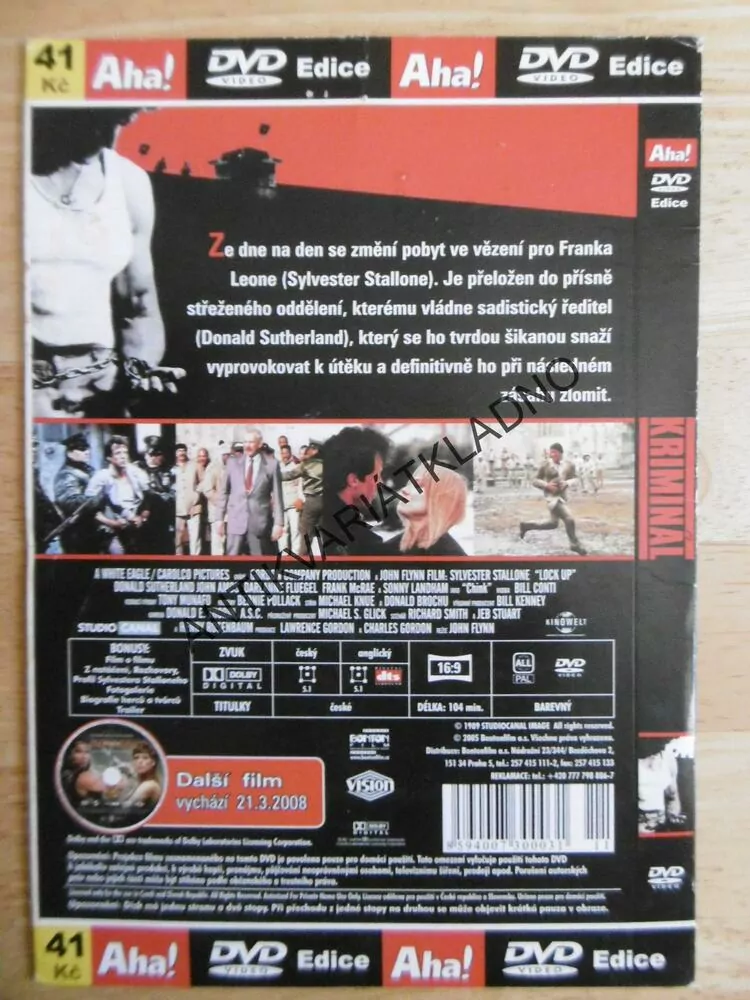 KRIMINÁL, STALLONE, DVD FILM