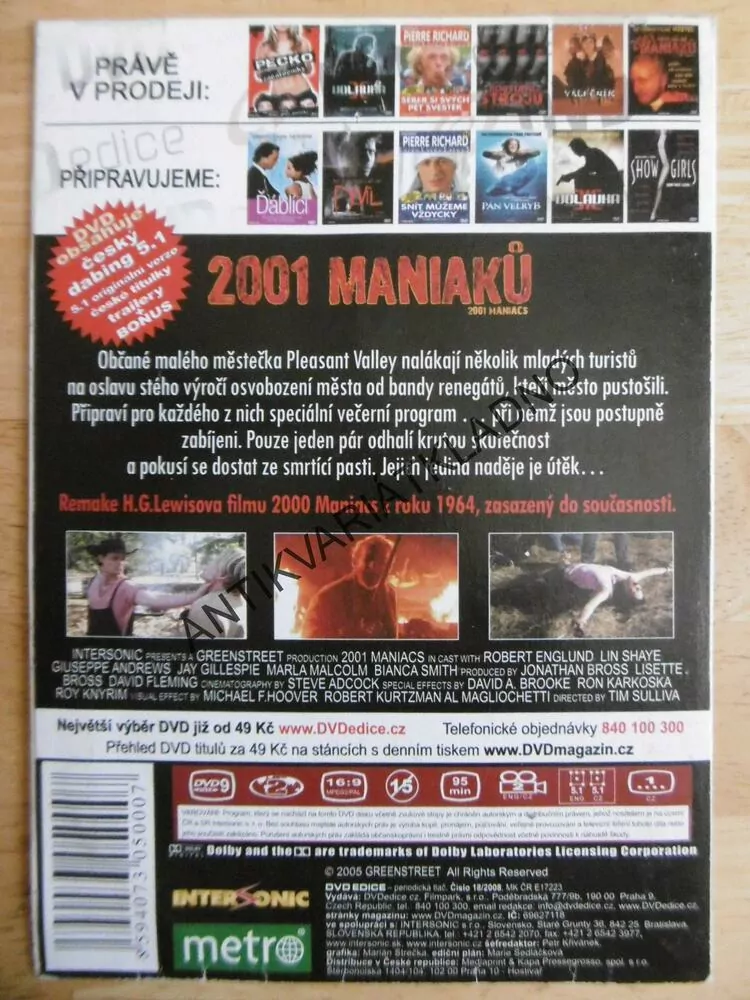 2001 MANIAKŮ, HOROR, DVD FILM 