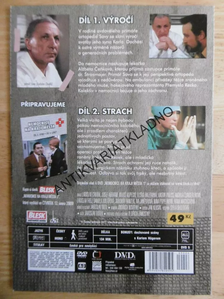 NEMOCNICE NA KRAJI MĚSTA, 1, DVD FILM