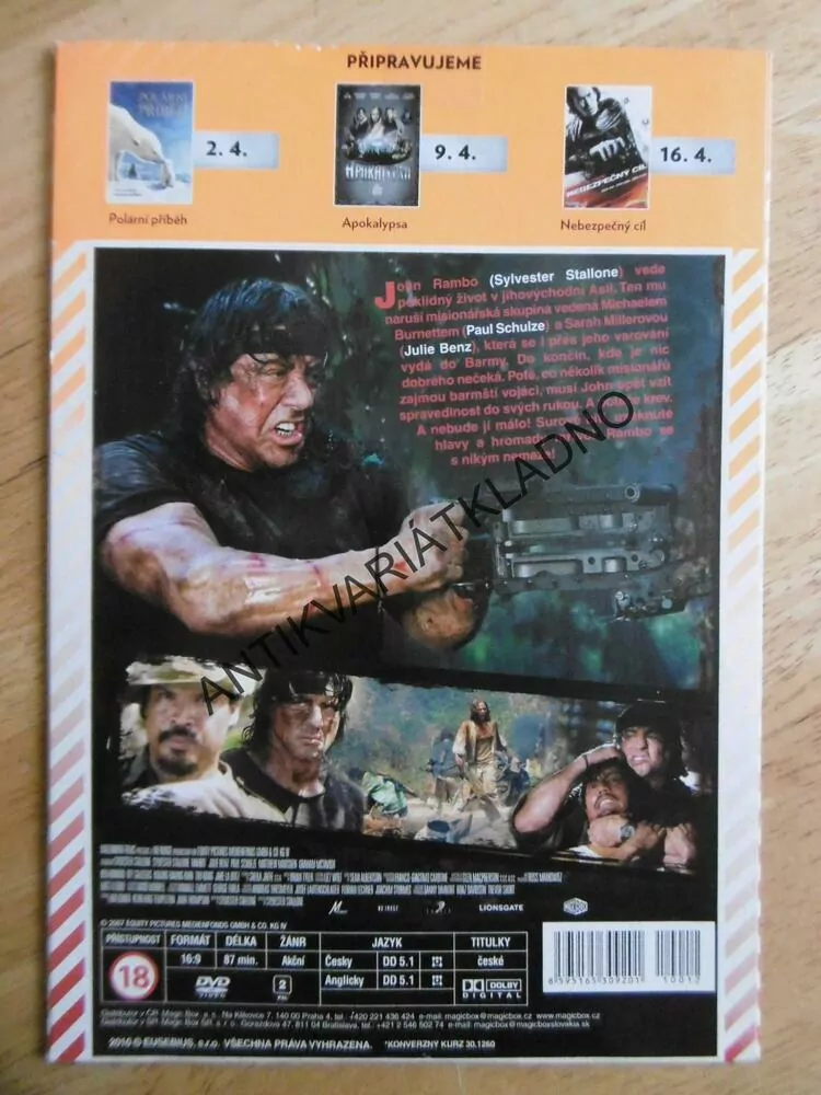 RAMBO, DO PEKLA A ZPĚT,DVD FILM,