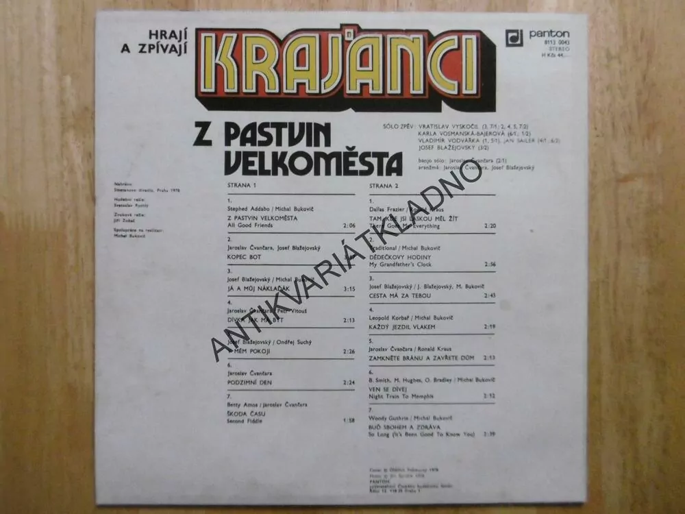 KRAJÁNCI Z PASTVIN VELKOMĚSTA, LP