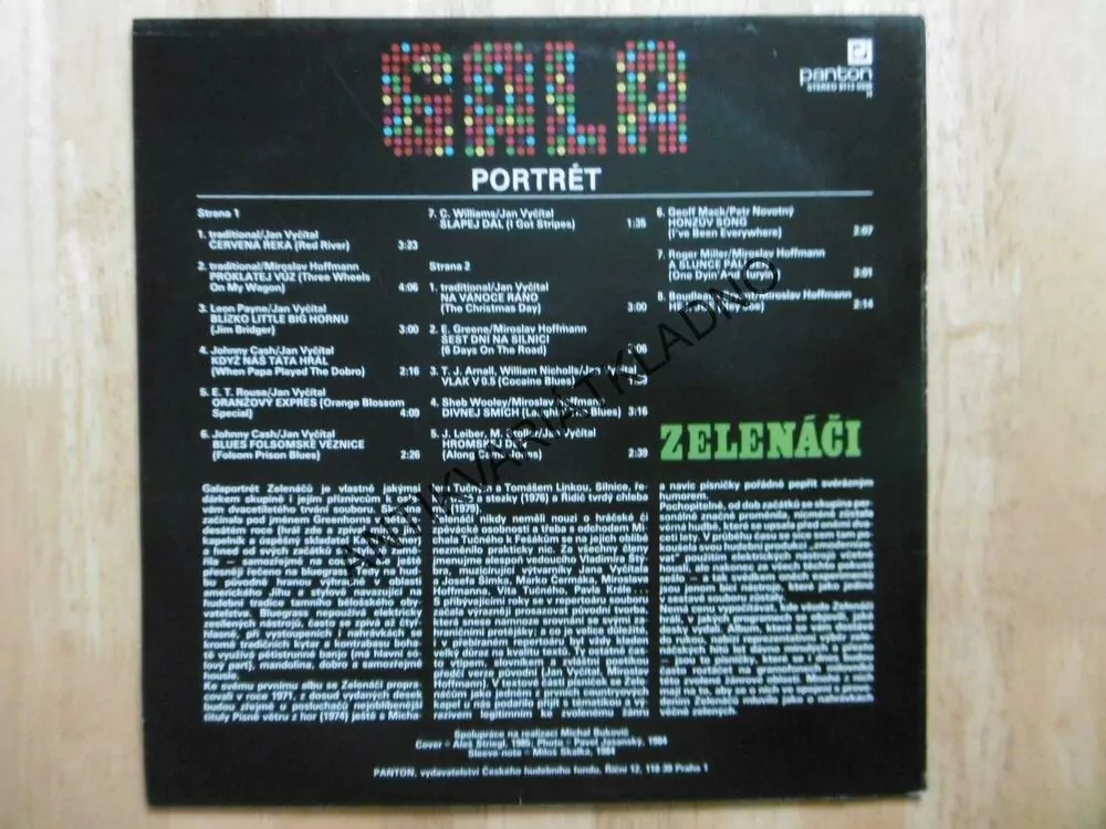 GALA PORTRÉT ZELENÁČI, 1969-74, GREENHORNS, LP