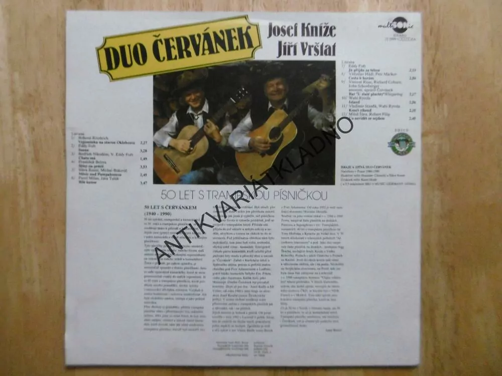 DUO ČERVÁNEK, JIŘÍ VRŠTAF, JOSEF KNÍŽE, TRAMPSKÉ PÍSNIČKY, LP