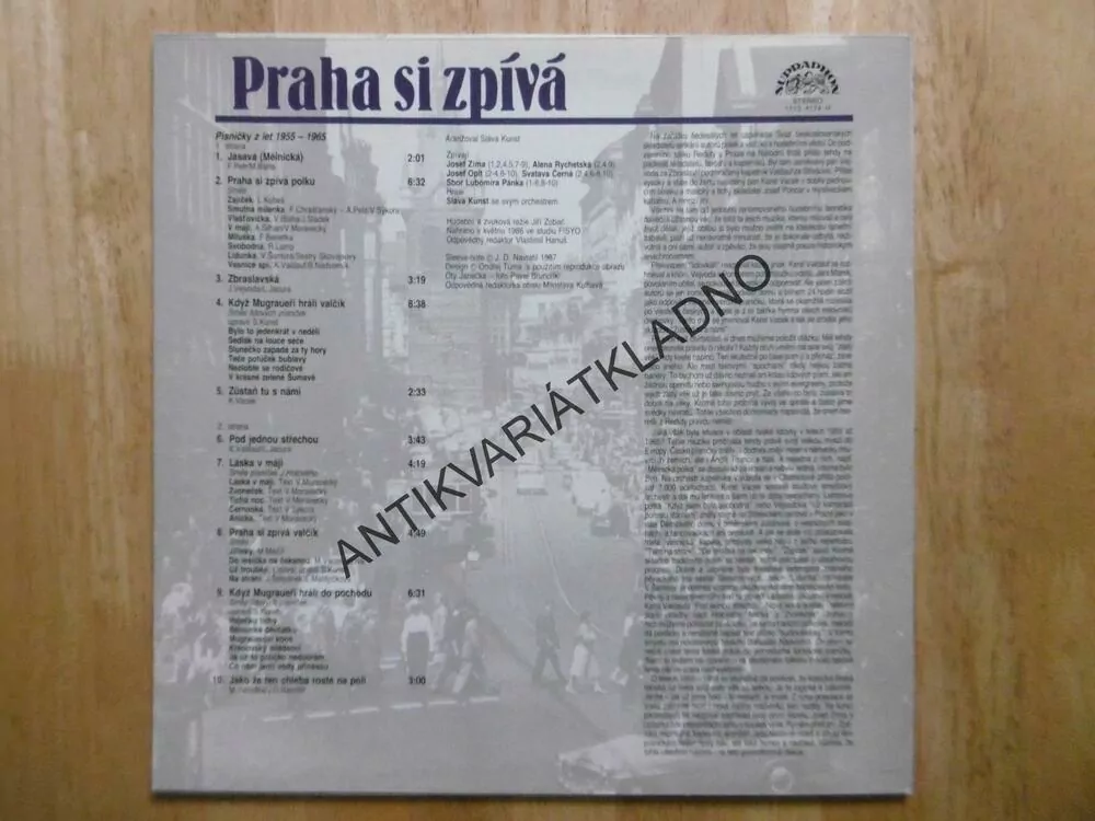 PRAHA SI ZPÍVÁ, PÍSNIČKY Z LET 1955-1965, ZÍMA, A SPOL.,