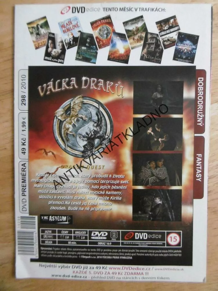 VÁLKA DRAKŮ, DVD FILM