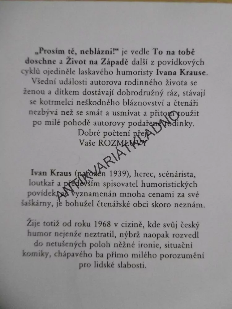 PROSÍM TĚ, NEBLÁZNI!, IVAN KRAUS, S. PROCHÁZKOVÁ, **an