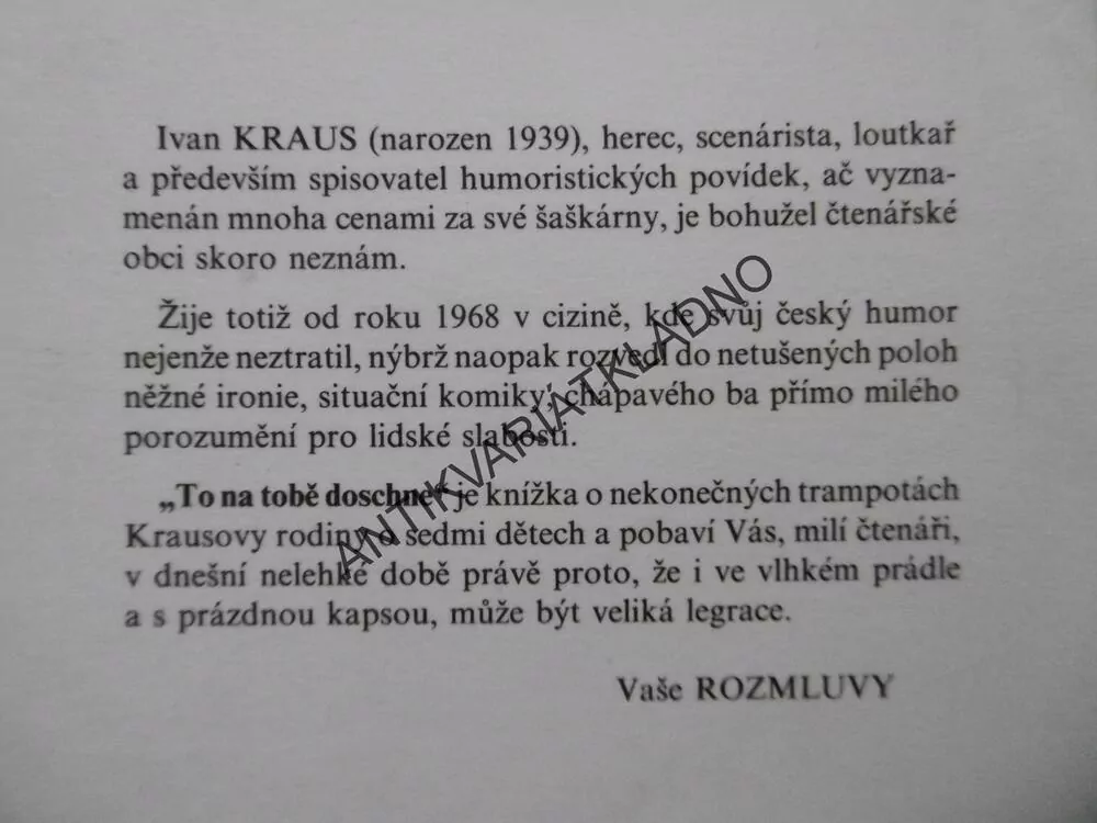 NA TOBĚ TO DOSCHNE, IVAN KRAUS, **an