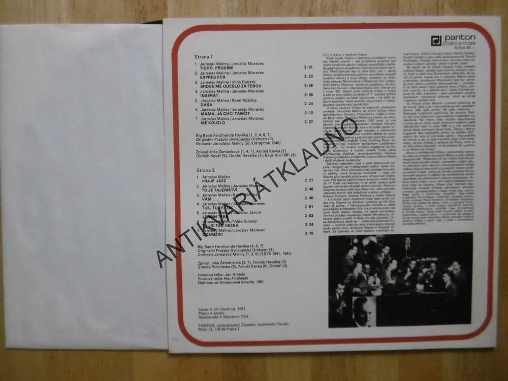 ČAJ O PÁTÉ V KAVÁRNĚ VLTAVA, BIG BAND, OPSO, LP