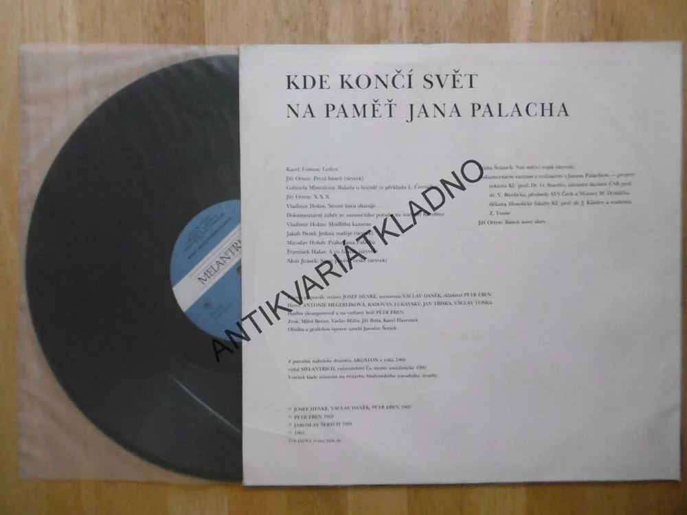 KDE KONČÍ SVĚT NA PAMĚŤ JANA PALACHA, LP